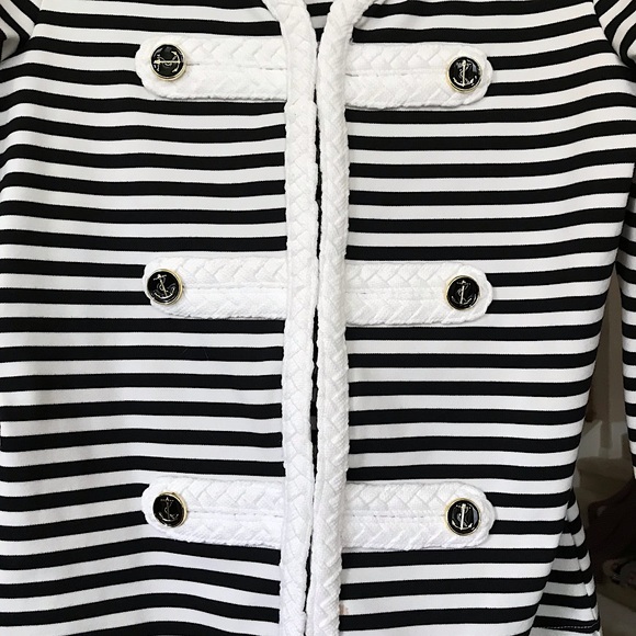 🆕🔥KATHERINE NY COLLECTION GORGEOUS NAUTICAL BLACK&WHITE JACKET STYLISH&CHIC - Picture 6 of 10